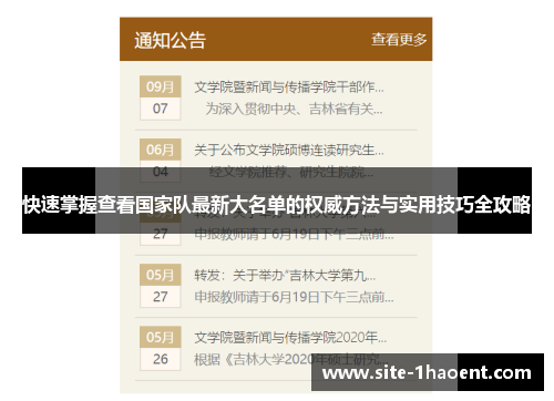 快速掌握查看国家队最新大名单的权威方法与实用技巧全攻略